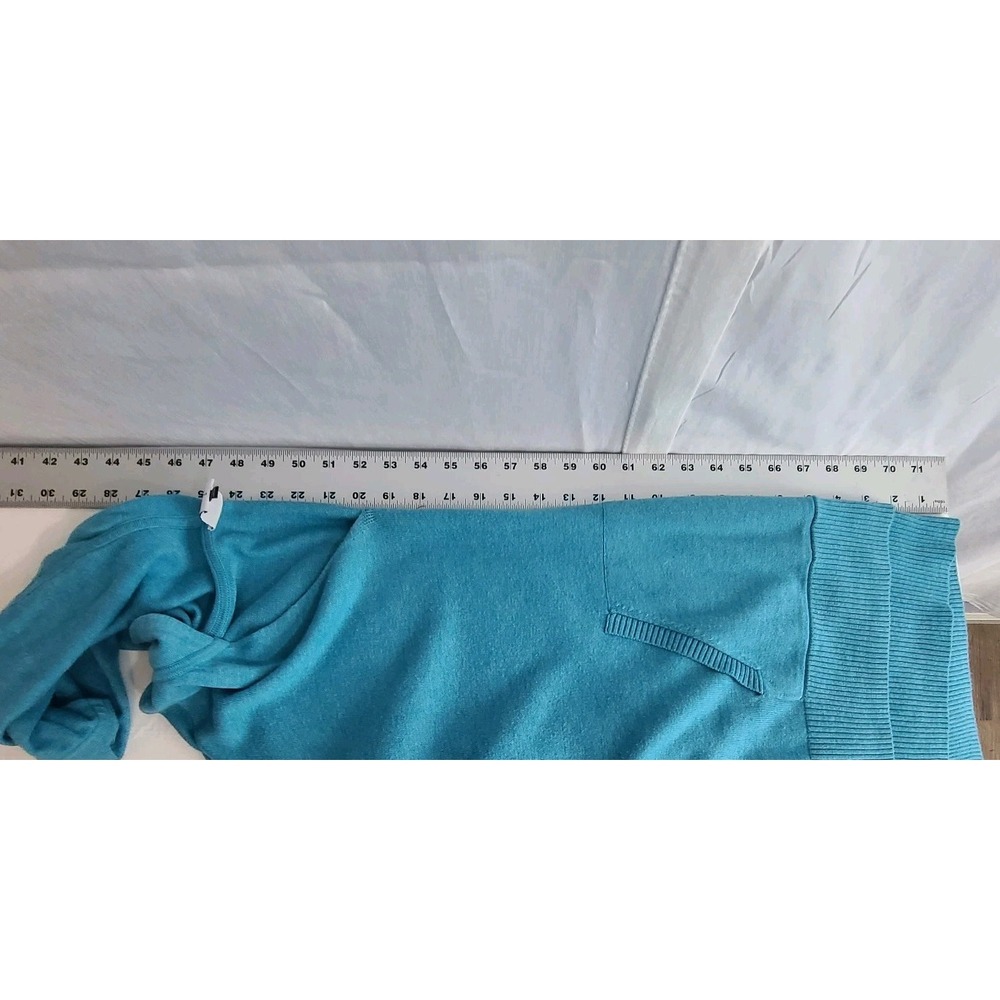 Cabi Hop To Hoodie Womens Large Turquoise Blue Sweater Pullover Style #5835 - Picture 5 of 8